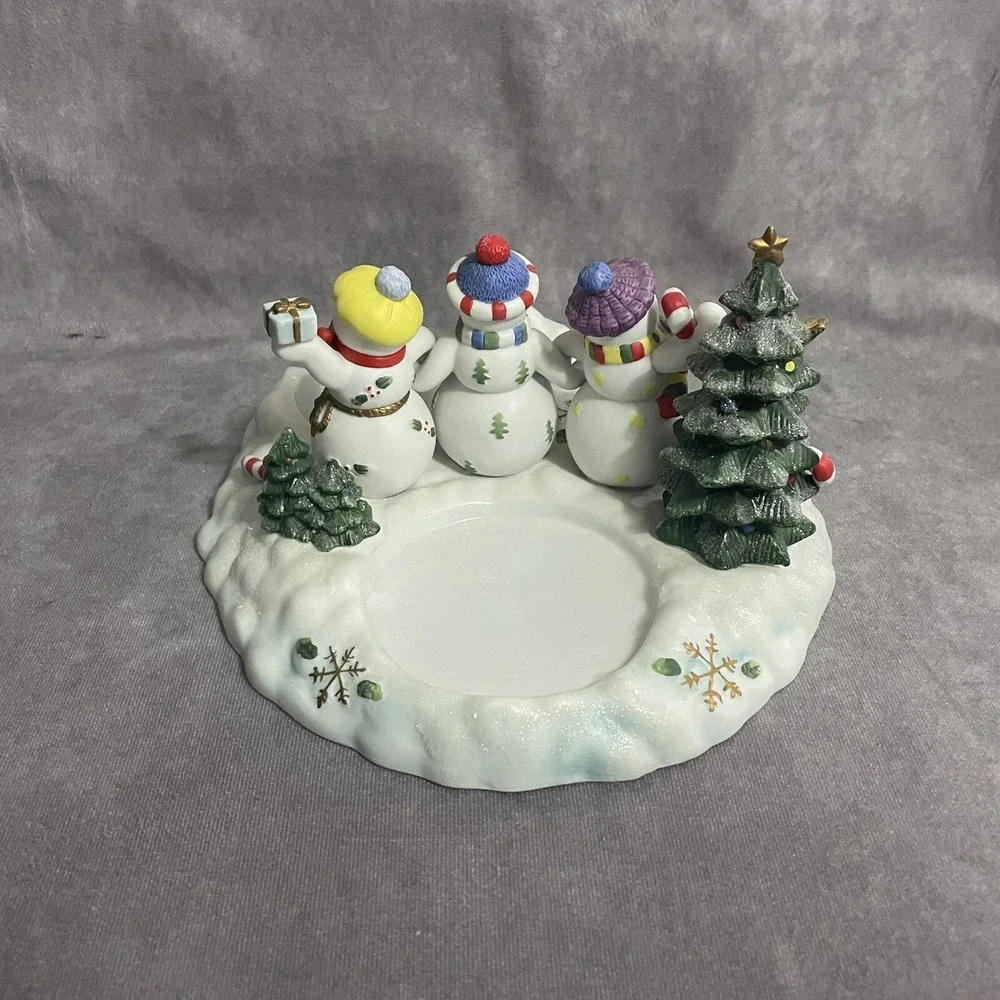 Partylite Snowbell Tealight & Pillar Candle Holder P7650 Snowman w Box Christmas - Picture 4 of 8